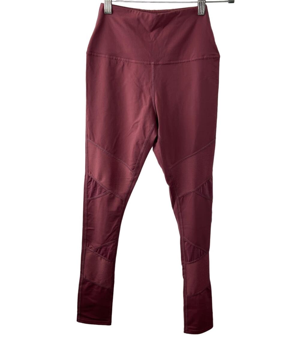ELECTRIC YOGA Pink Mauve Mid-Rise Wicking Activewear Mesh Moto Legging Sz XS